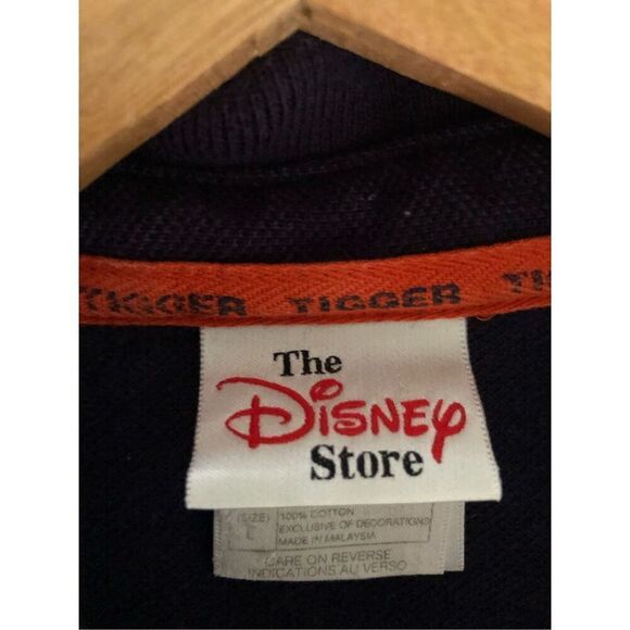 The Disney Store Authentic Tigger Long Sleeve Polo Blue Orange Size L - Picture 9 of 11